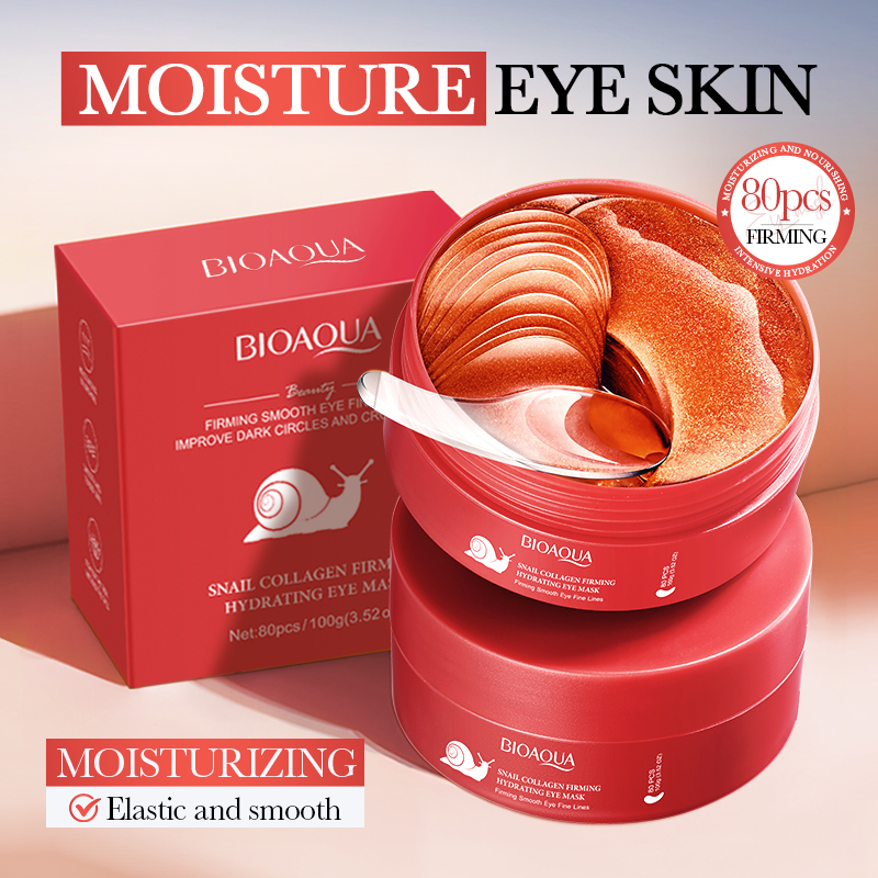 Eye Pad Collagen - 80pcs BIOAQUA Snail Crystal Collagen Eye