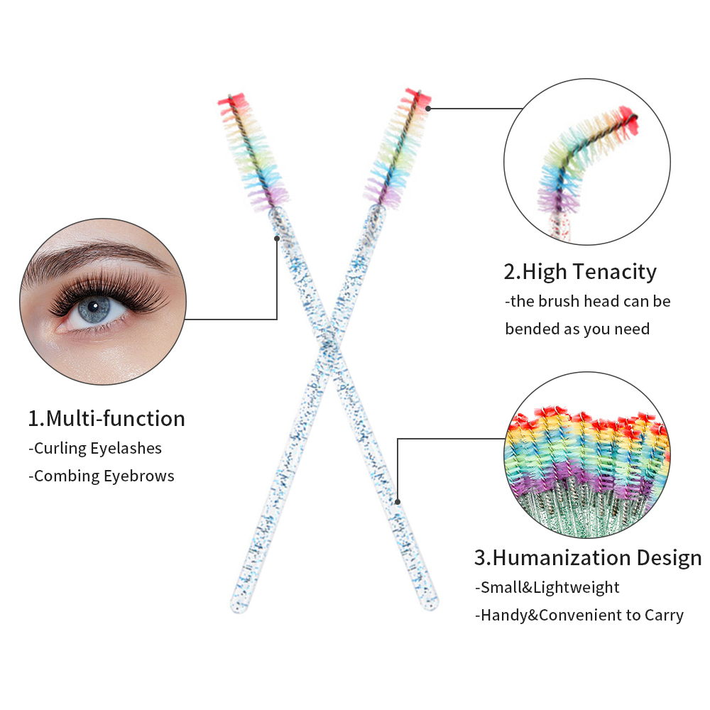50PCS Rainbow Crystal Eyelash  - đánh giá và giá Eyelash Extension Glasses