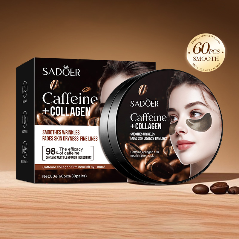 60pcs SADOER Caffeine Crystal  - đánh giá và giá Eye Pad Collagen