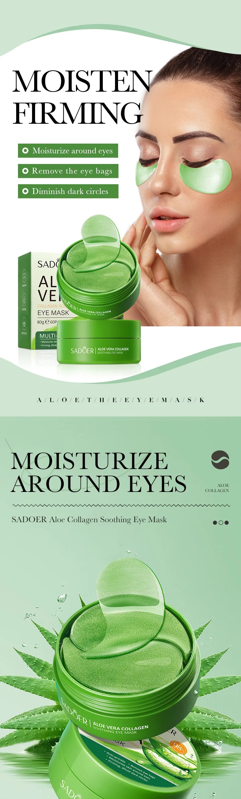 60pcs Aloe Vera Collagen Eye M - đánh giá và giá Eye Pad Collagen